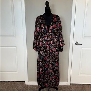 Misa Los Angeles - Black Floral Long Sleeve Dress